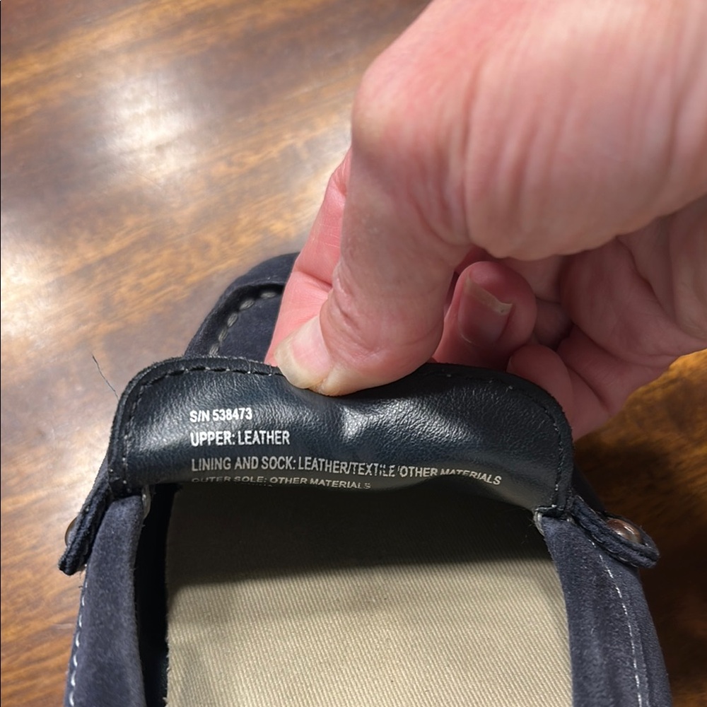 Banana Republic Navy Loafers with Silver Accent and white stitching - Picture 5 of 6